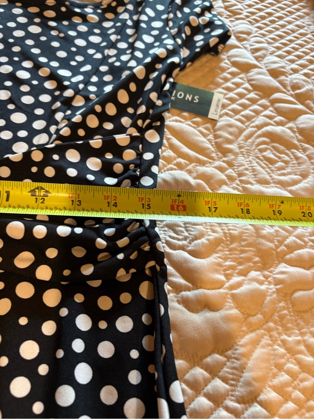 Perceptions New York polka dot midi dress with a tie waist size L NWT - Picture 9 of 11